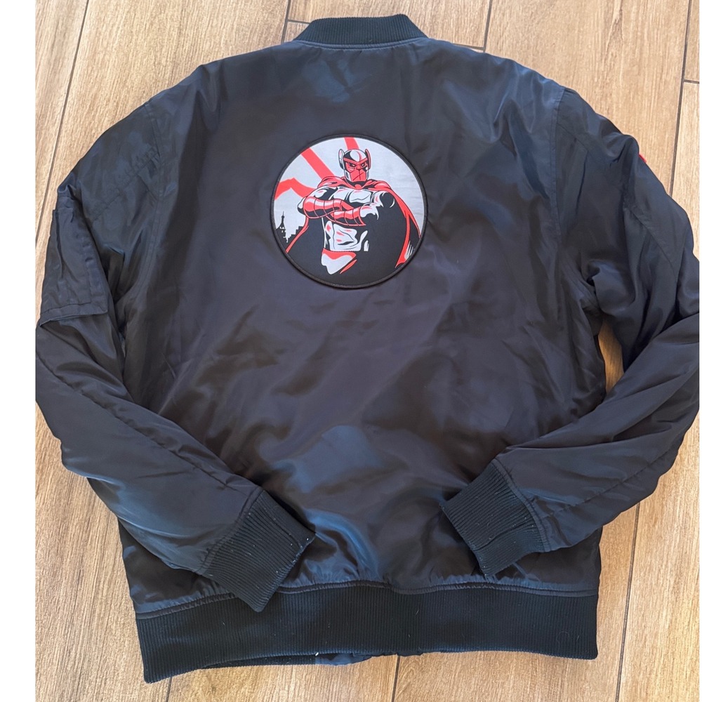 CrowdStrike Bomber Jacket Black Medium Graphic Back Patch